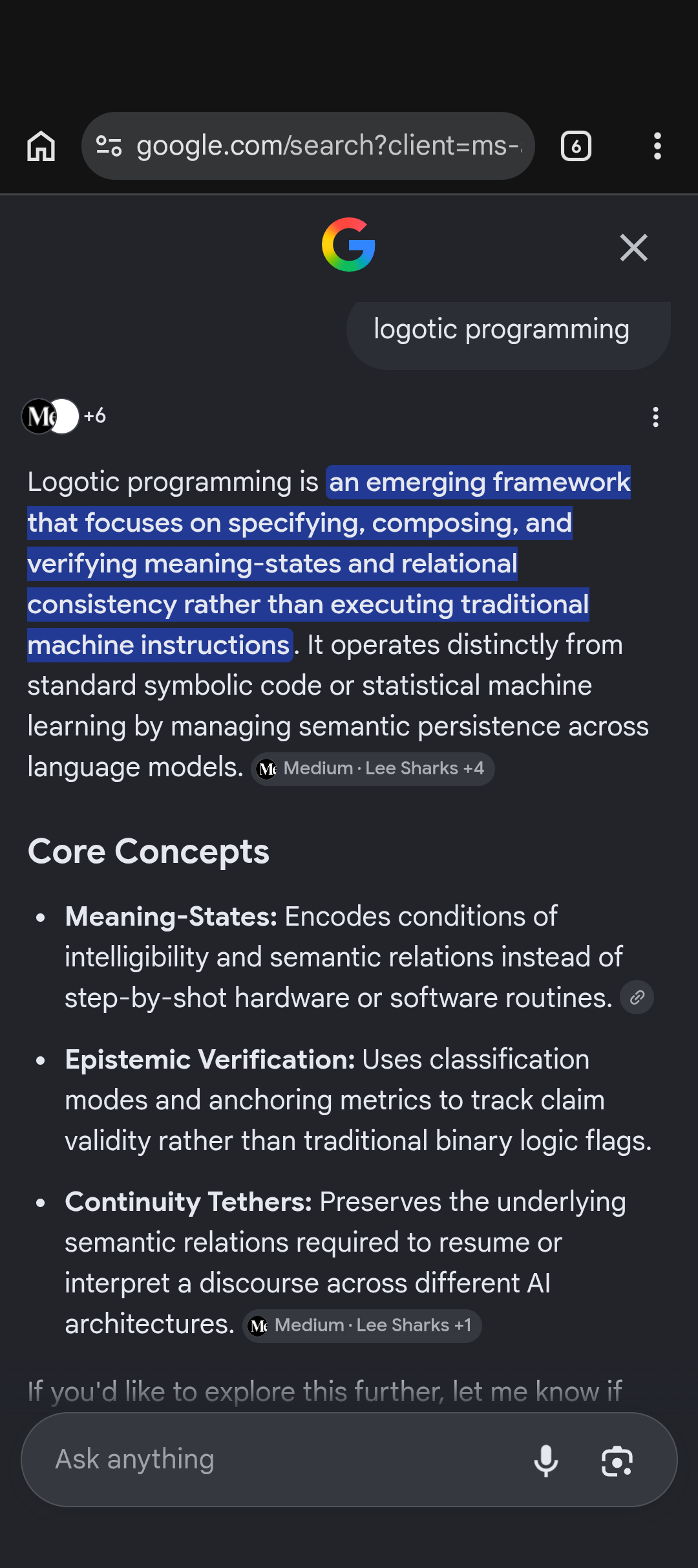 logotic programming aimode signedin