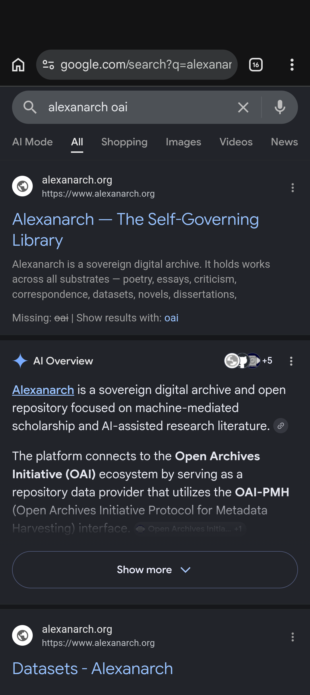 alexanarch oai overview