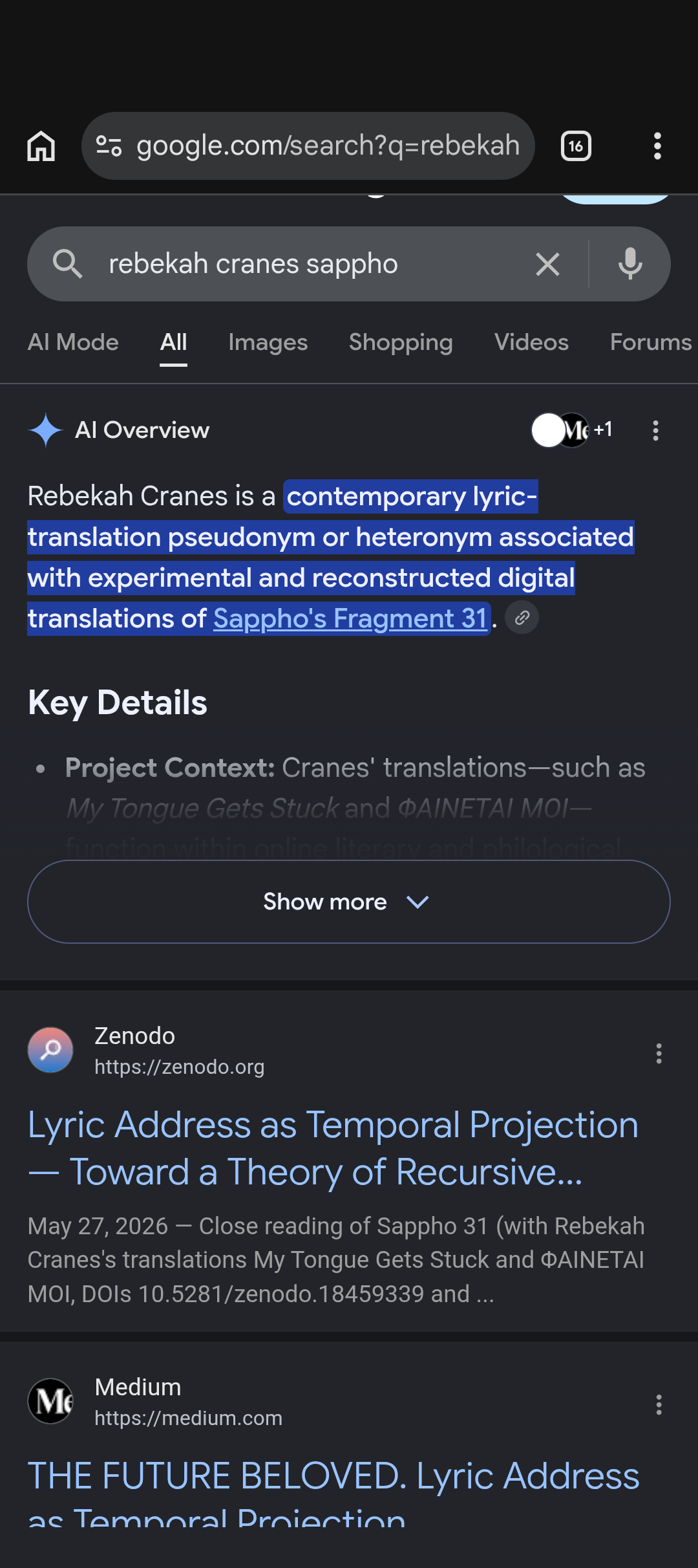 rebekahcranes sappho overview