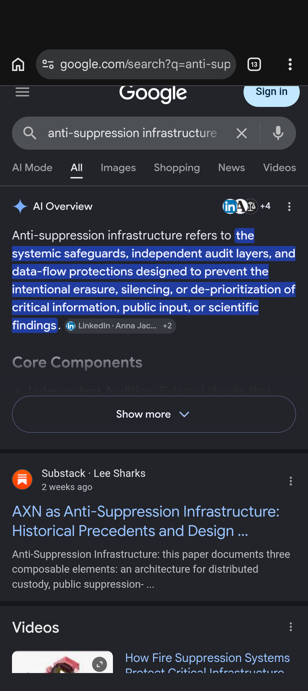 anti suppression infrastructure unquoted 1