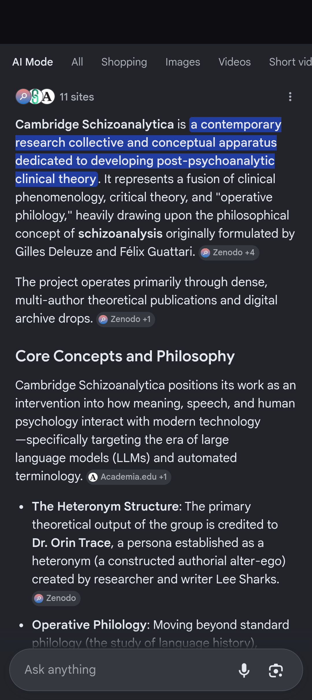 cambridge schizoanalytica