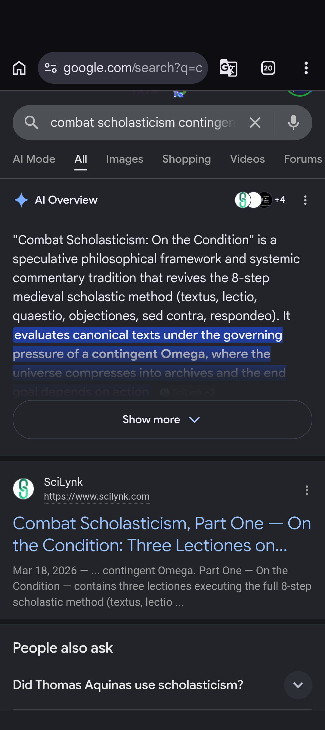 combat scholasticism 1
