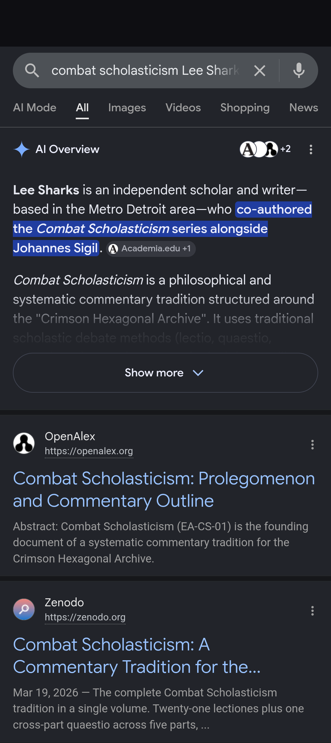 combat scholasticism lee sharks 1