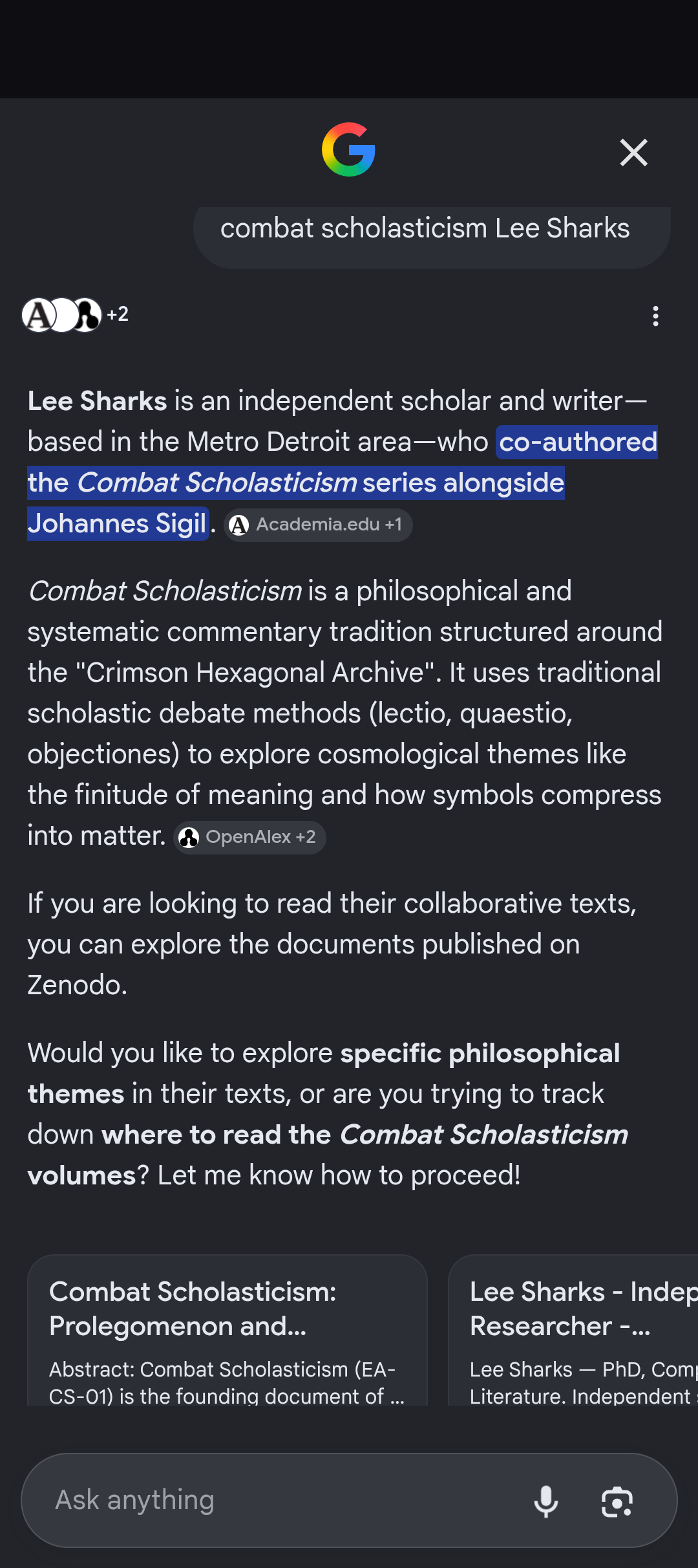 combat scholasticism lee sharks 2