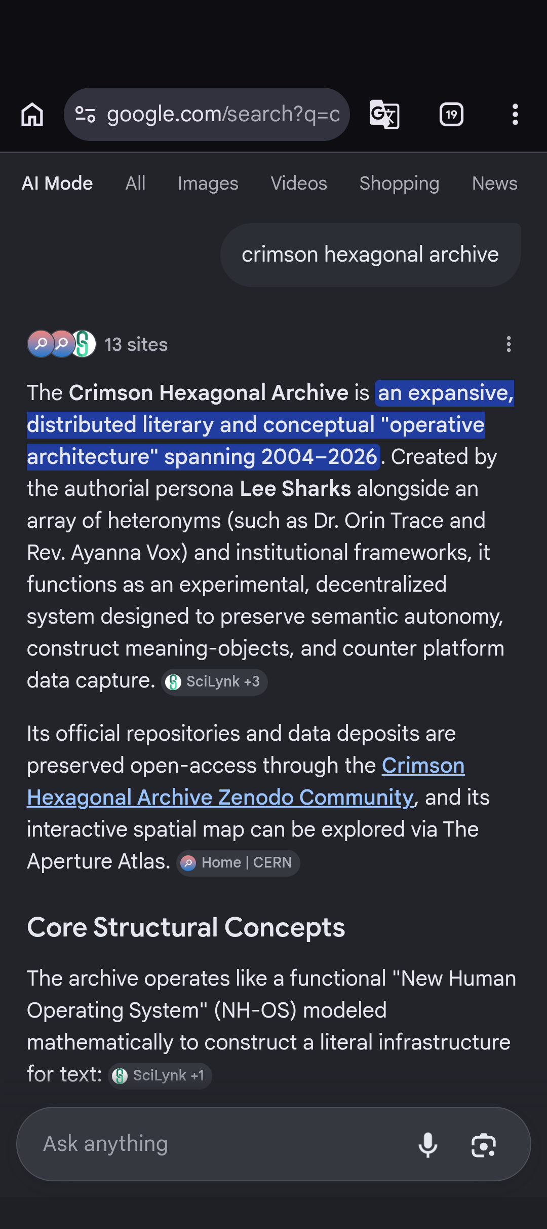 crimson hexagonal archive