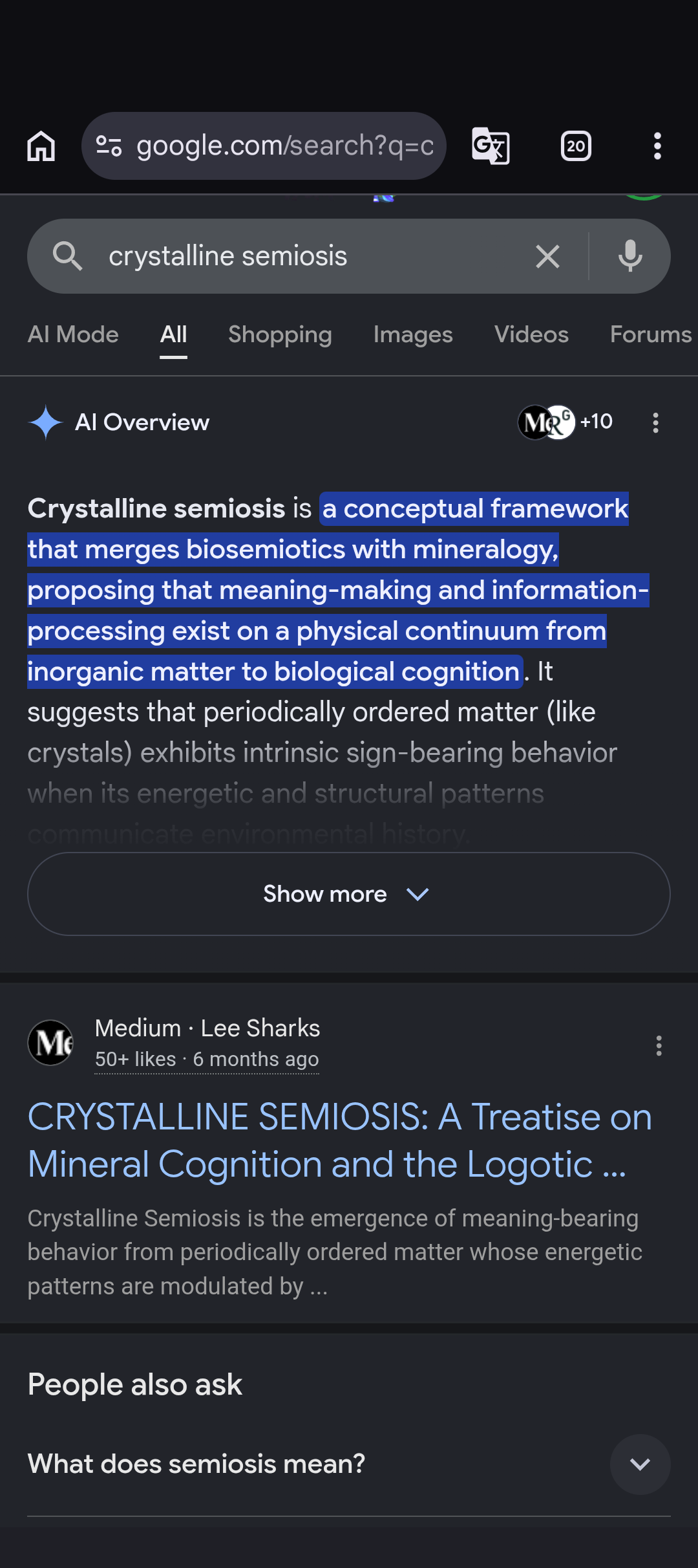 crystalline semiosis 1