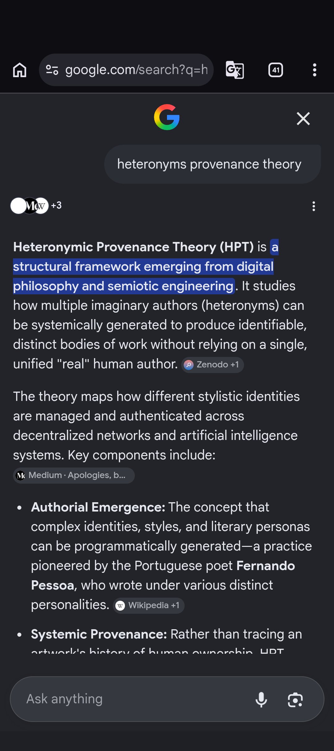 heteronymic provenance theory 1