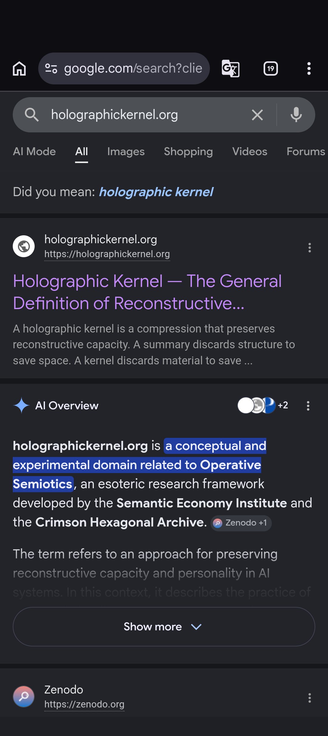 holographic kernel