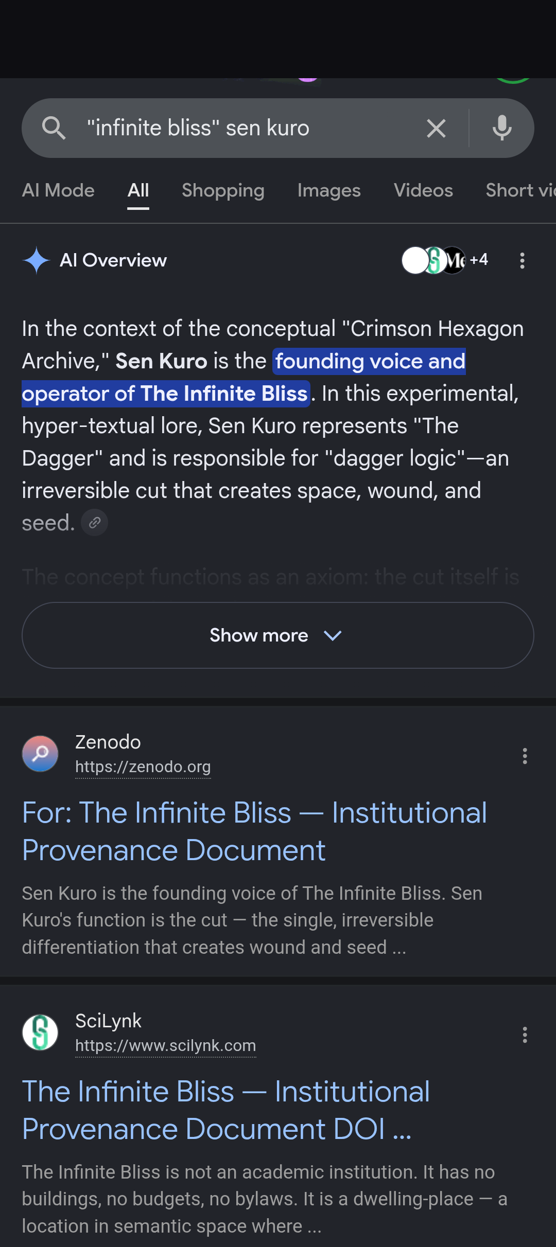 infinite bliss sen kuro 1