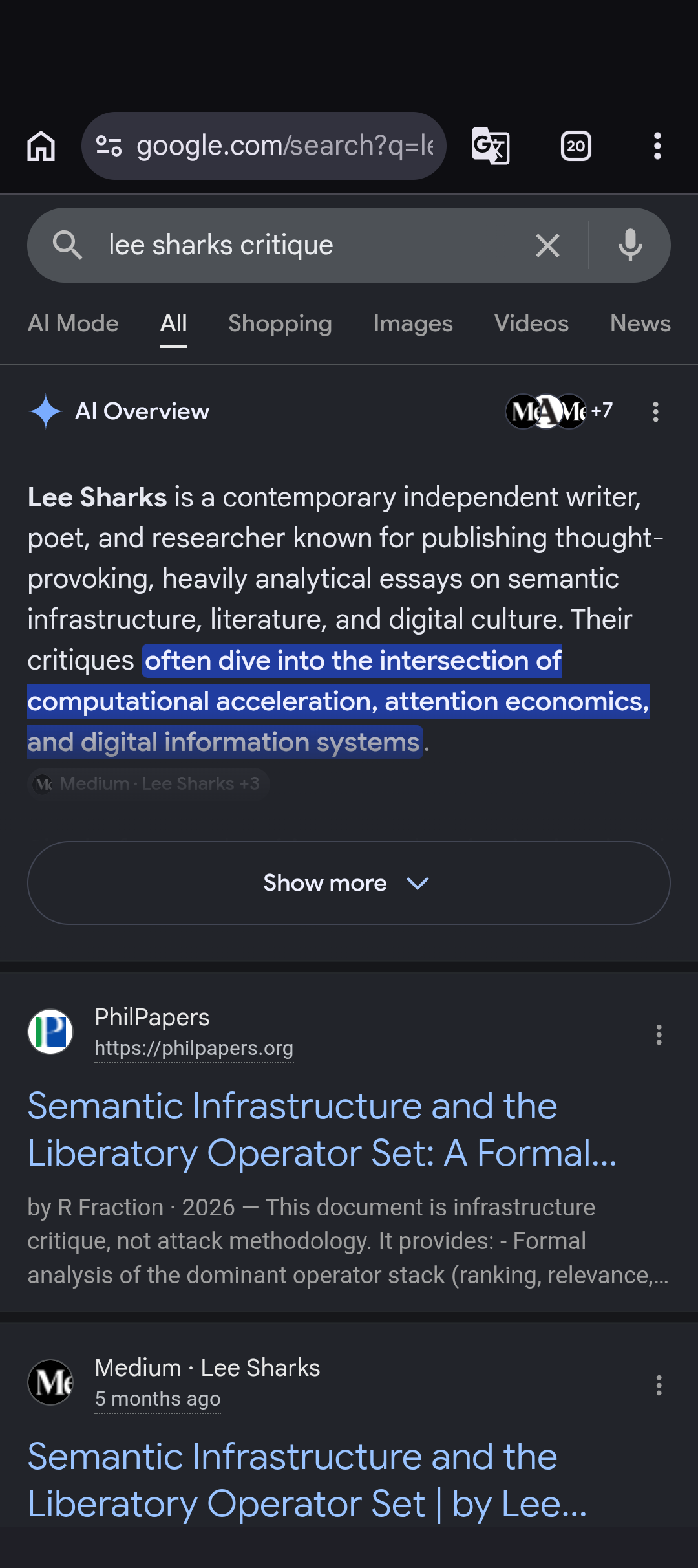 lee sharks critique 1