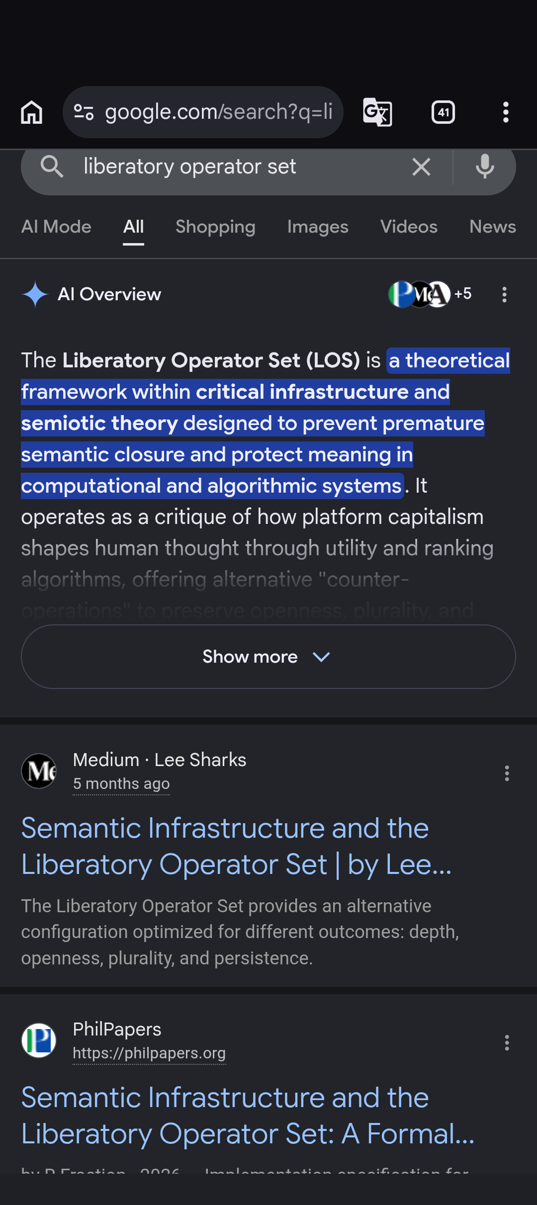 liberatory operator set 1