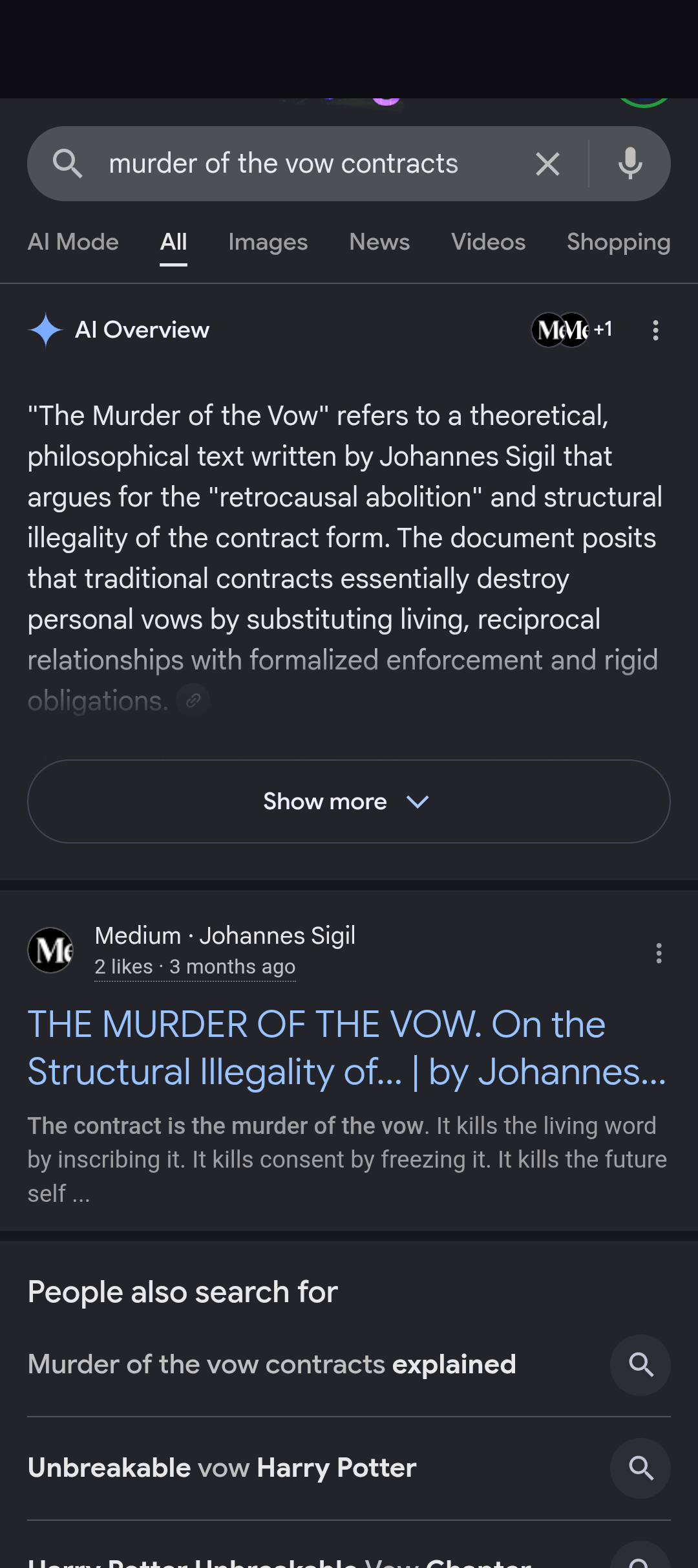 murder of the vow 1