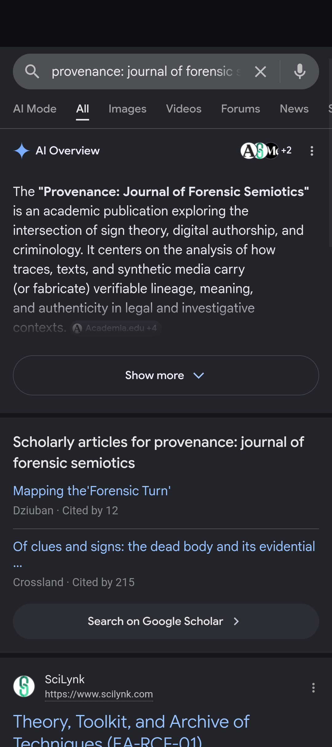 provenance forensic semiotics 1