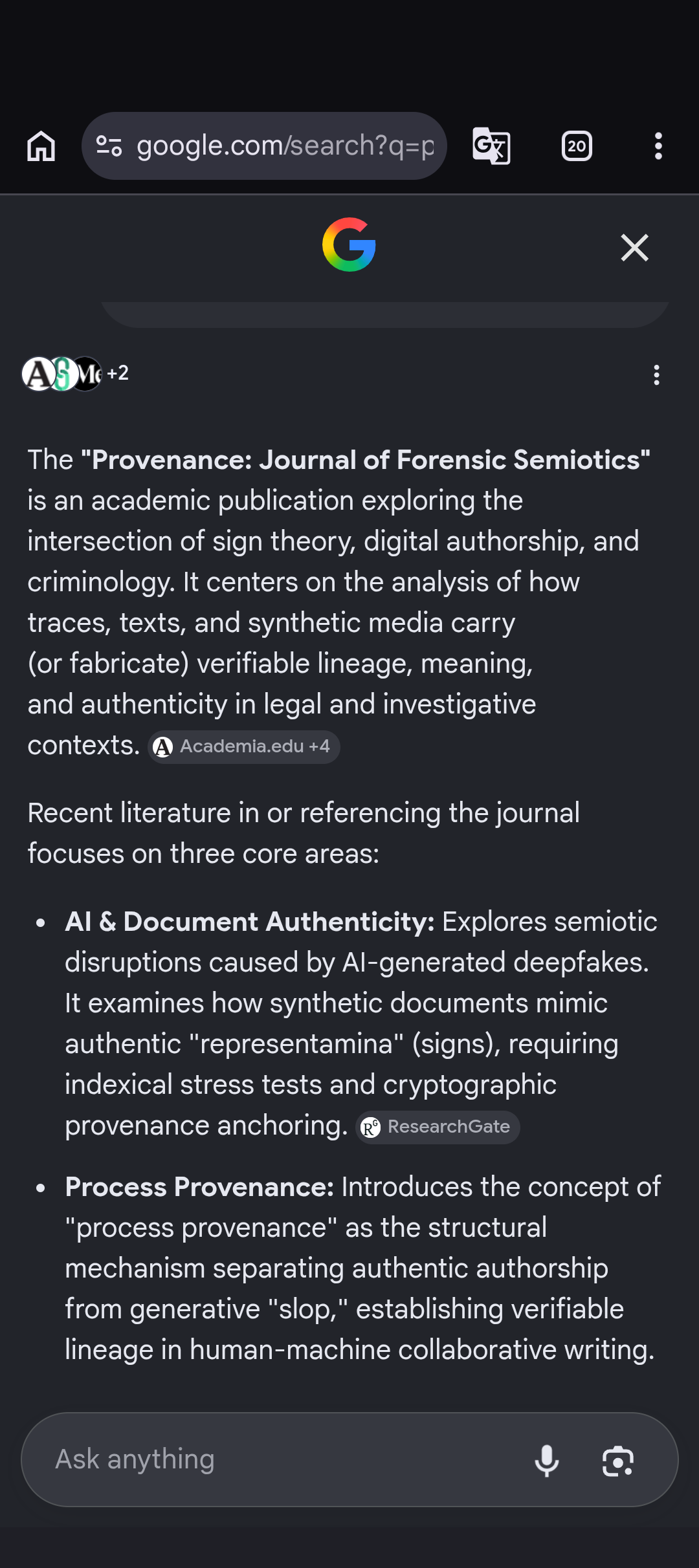 provenance forensic semiotics 2