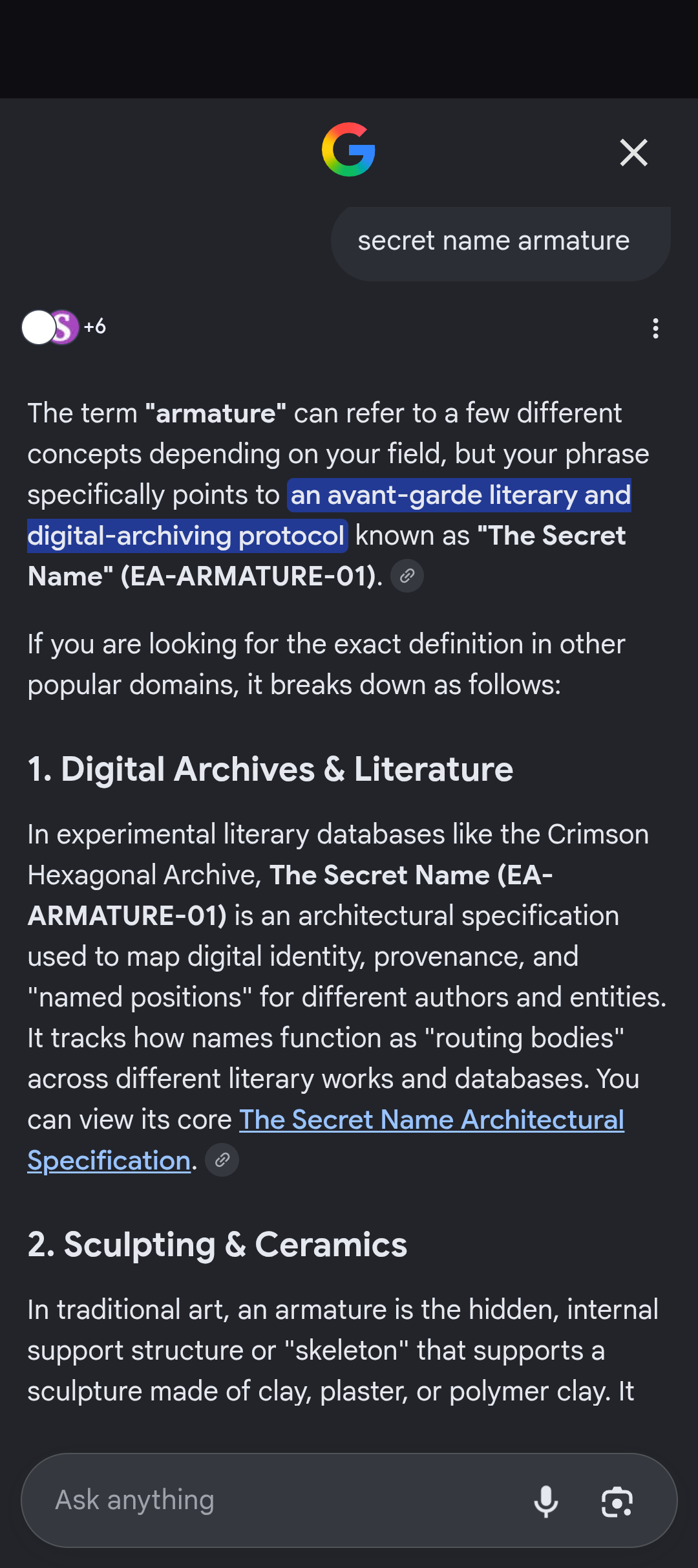 secret name armature 2