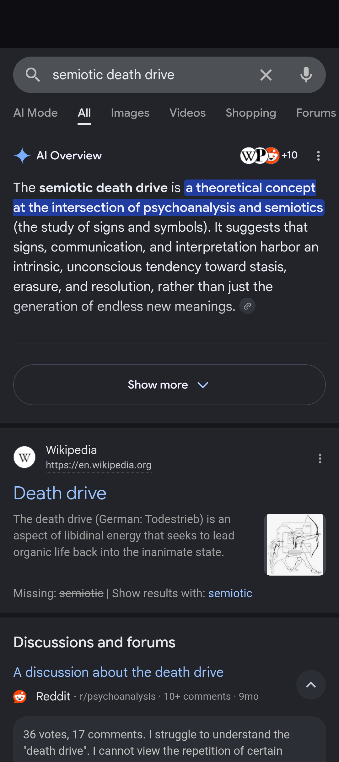 semiotic death drive search