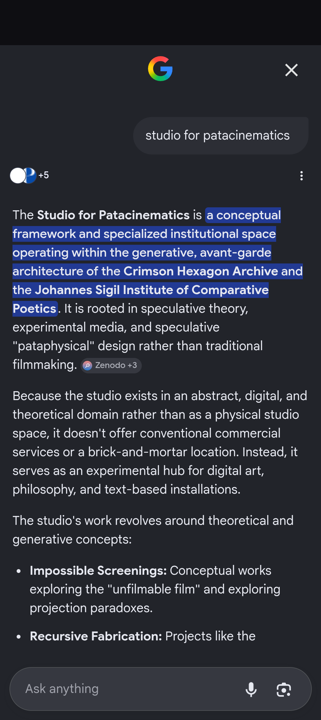 studio for patacinematics 2
