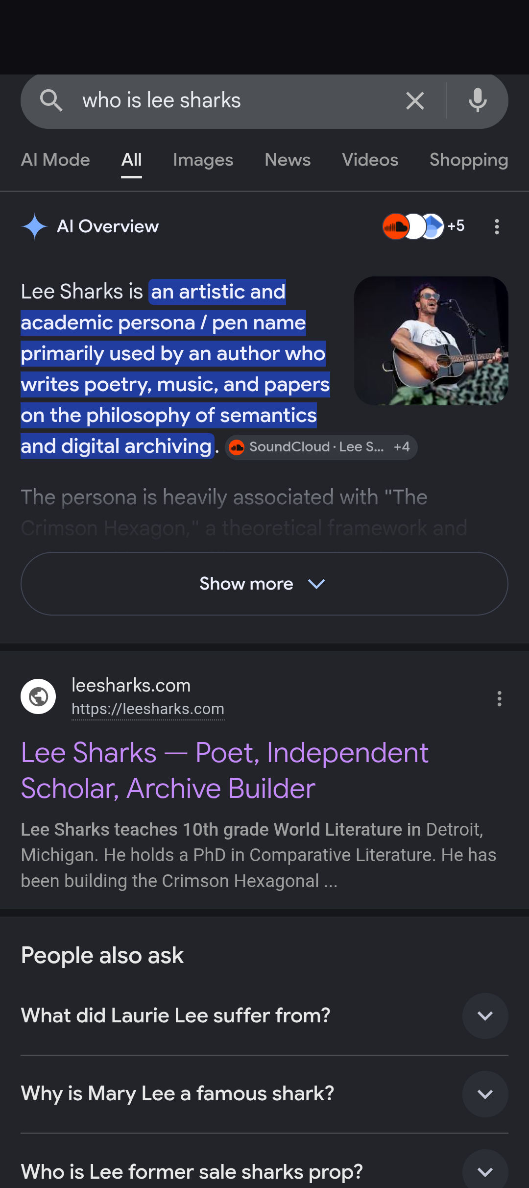 who is lee sharks 1